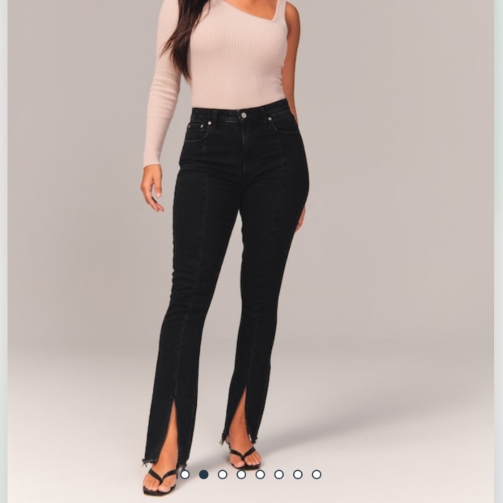 Abercrombie Skinny High Rise Curve Love Split Hem Jeans